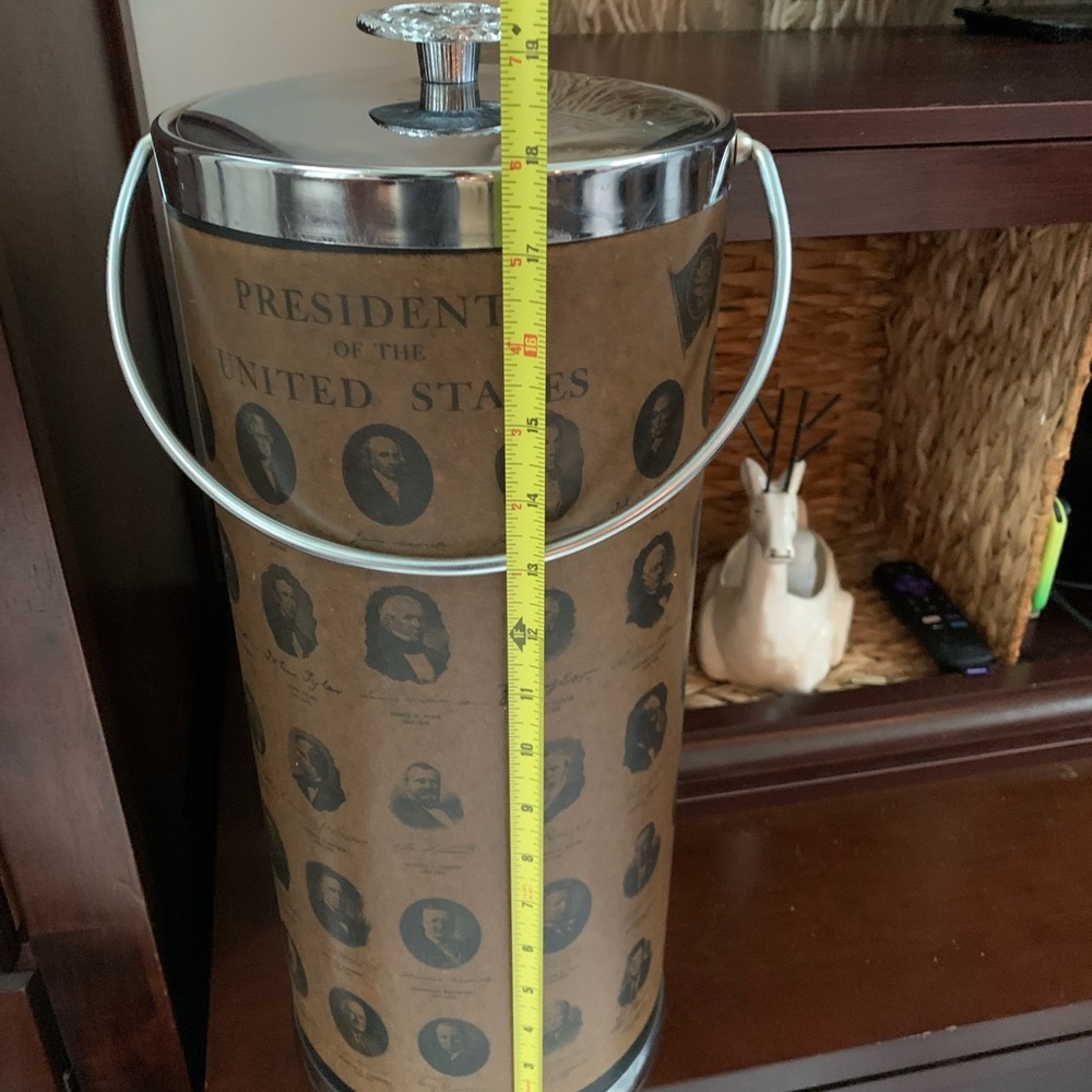 Vintage Presidential Tall Ice Bucket with Handle: Mid Century - Picture 9 of 11